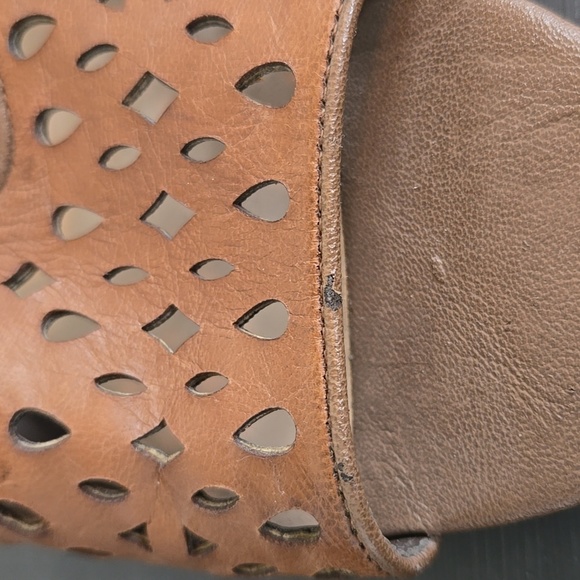 Franco Sarto Tan Folly T-strap Leather Heels Size 10 - Picture 9 of 9